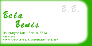bela benis business card